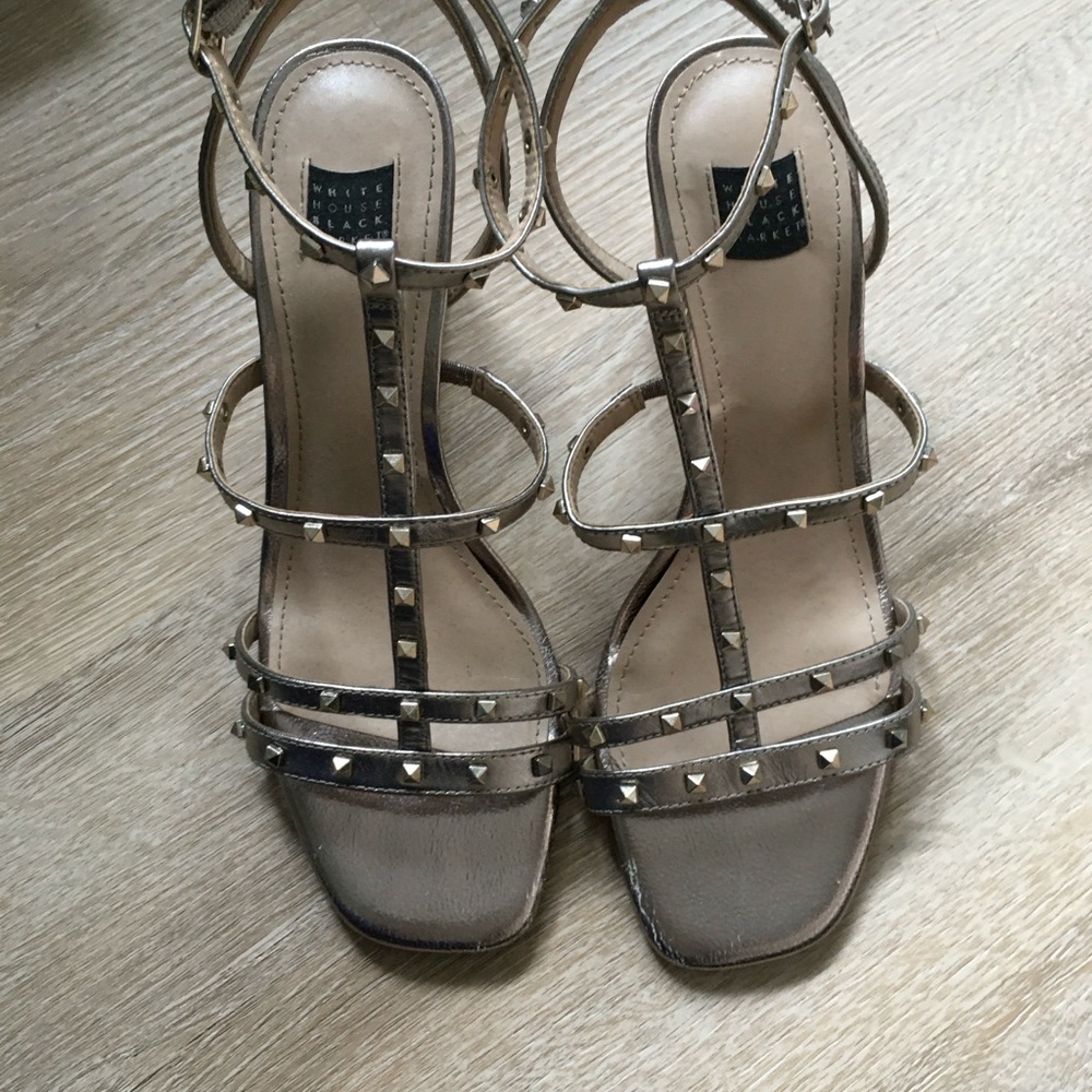 WHBM Studded Silver Strappy Sandals-Sz 7.5